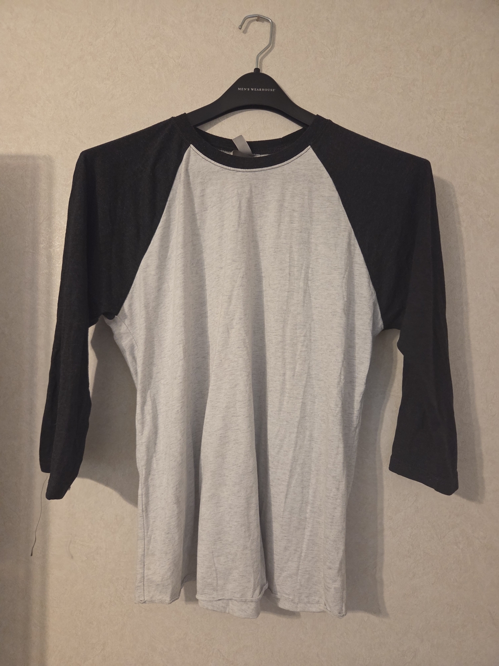 Next Level Apparel Women's Black & Light Gray Raglan Long Sleeve Tee